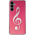 Pink Glitter Music Note Galaxy S24 Plus Clear Case